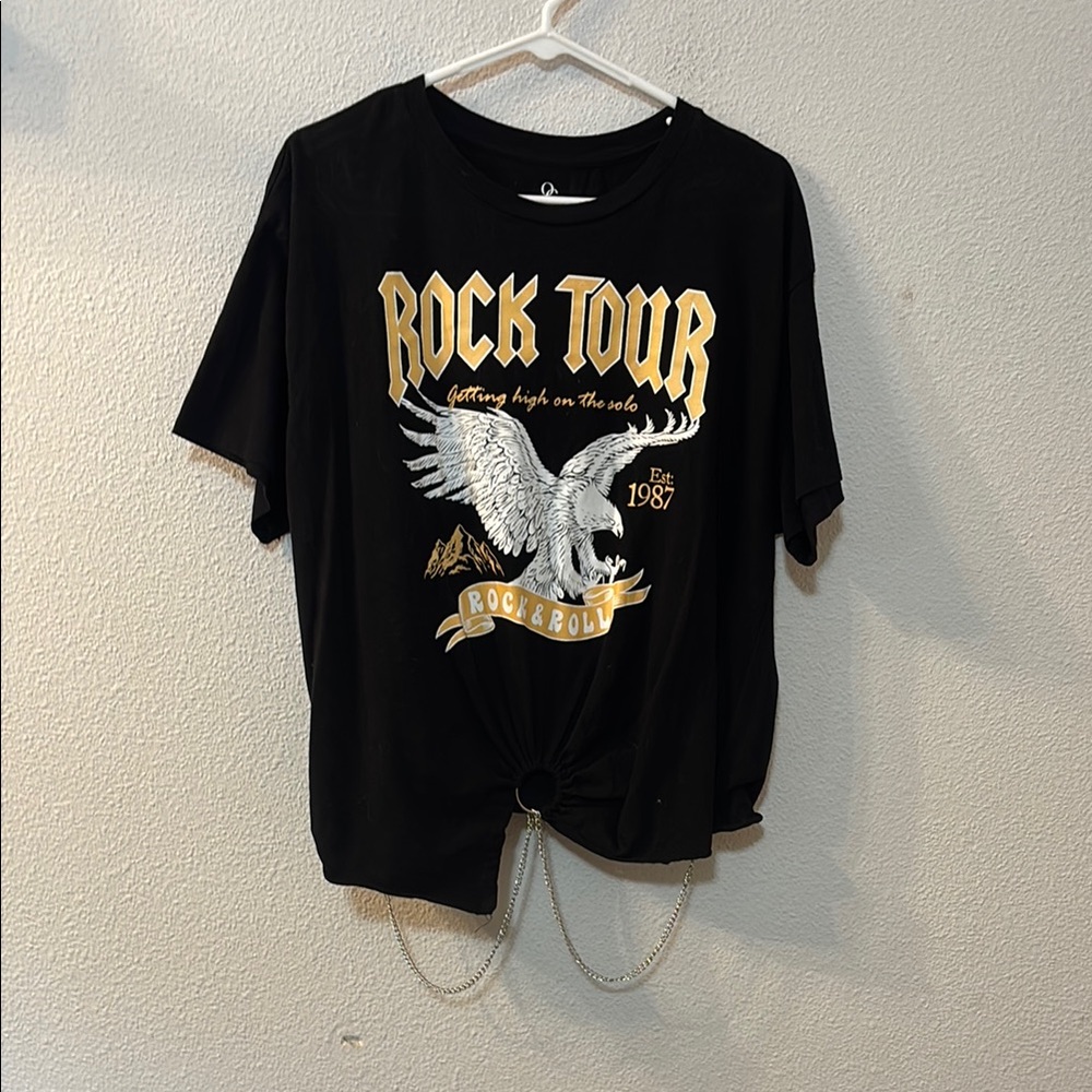 Organic Generations Black Rock Tour Graphic Tee with Chains